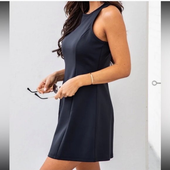 Pink Lily Keep Going Black High Neck Active Dress - Picture 7 of 10